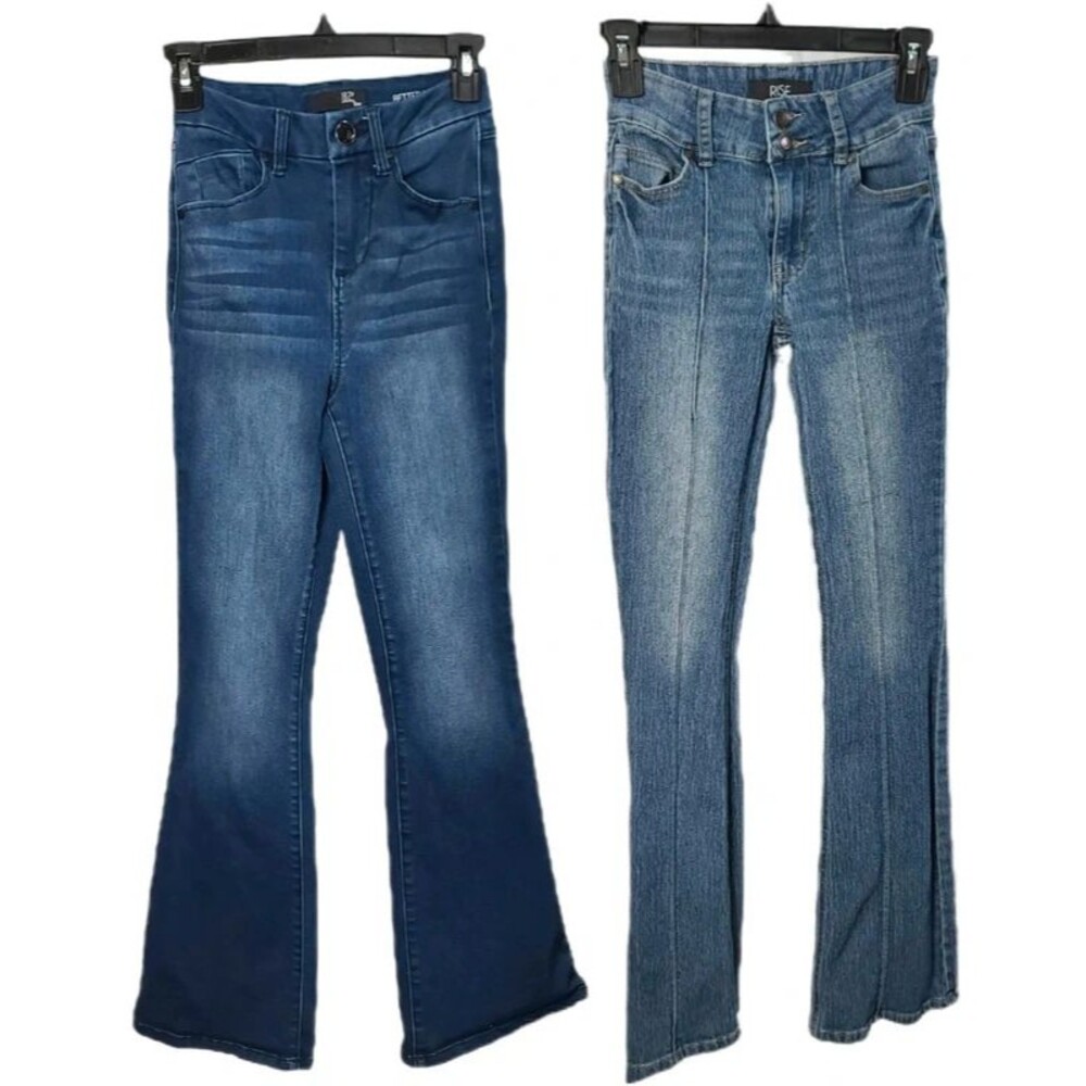 2 pc lot 1822 Denim size 00/24 Better Butter boot flare jeans Rise Supply flap